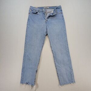 Levis Jeans Womens 28 Blue Wedgie Straight Button Fly High Rise Light Wash Denim